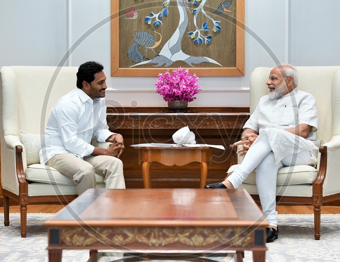AP CM YS Jagan Mohan Reddy having a conversation with PM Narendra Modi