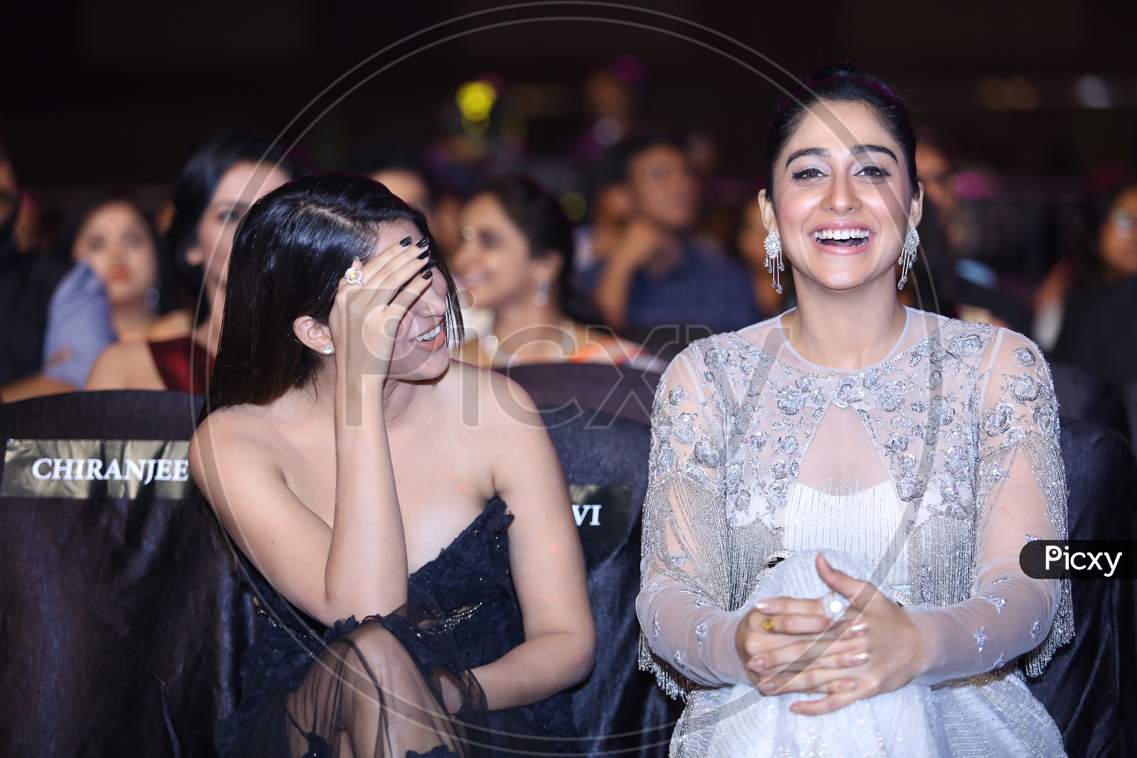 Actress Regina Casandra and Lavanya Tripati  At Film Fare Awards Event