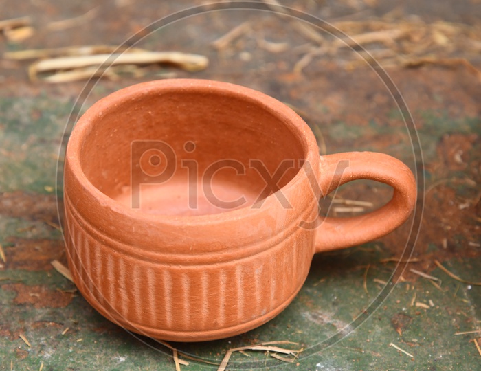A handicraft mud made Tea Cup