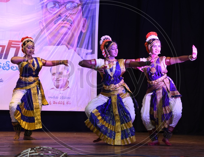 Indian Girl performing Bharatanatyam during Gurram Joshua 124th Birth Anniversary Celebrations