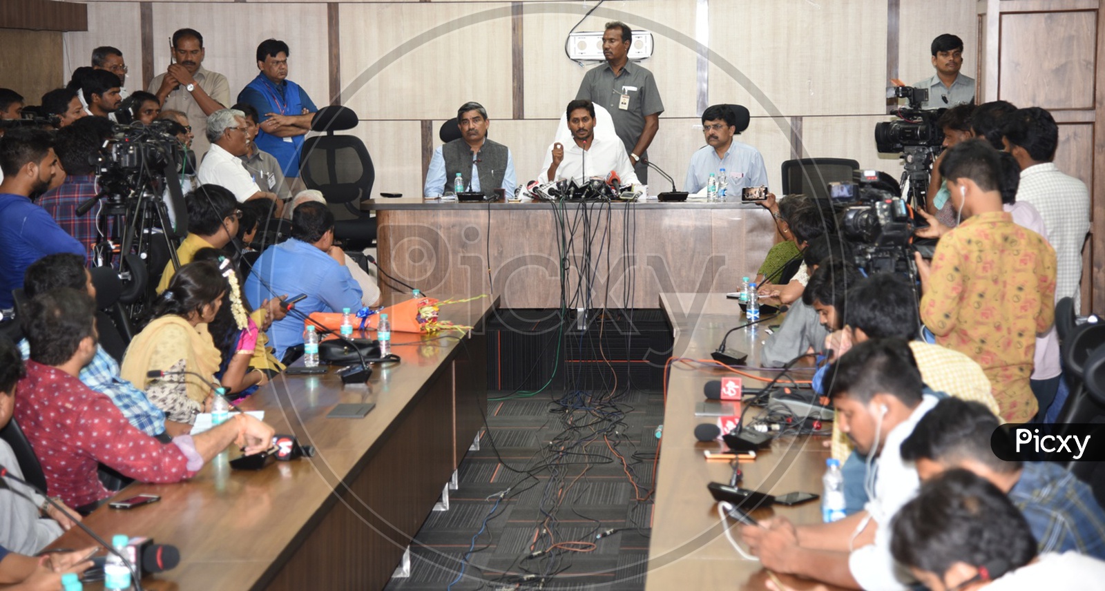 AP CM YS Jagan Mohan Reddy during a cabinet meeting