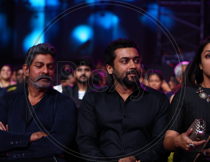 Actor Suriya And jyothika During Film Fare Awards