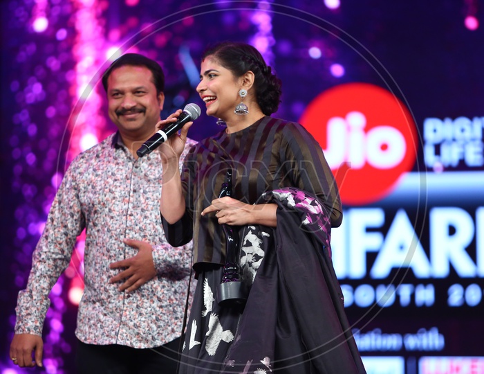 Singer Chinmay Sripada after winning a Filmfare Award