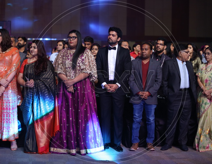 Actress Kushbu Sundar And Rakshit Shetty At Film Fare Awards Event