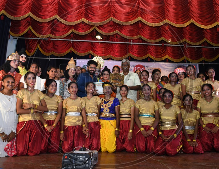 Choreography Master Sekhar taking a group picture with the Artists