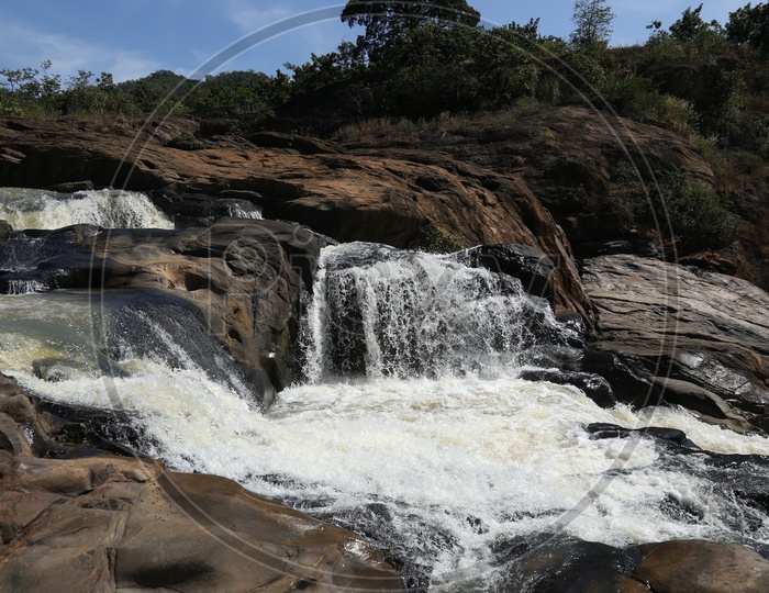 Duduma Water Falls With Water Streams  Or Currents Flowing
