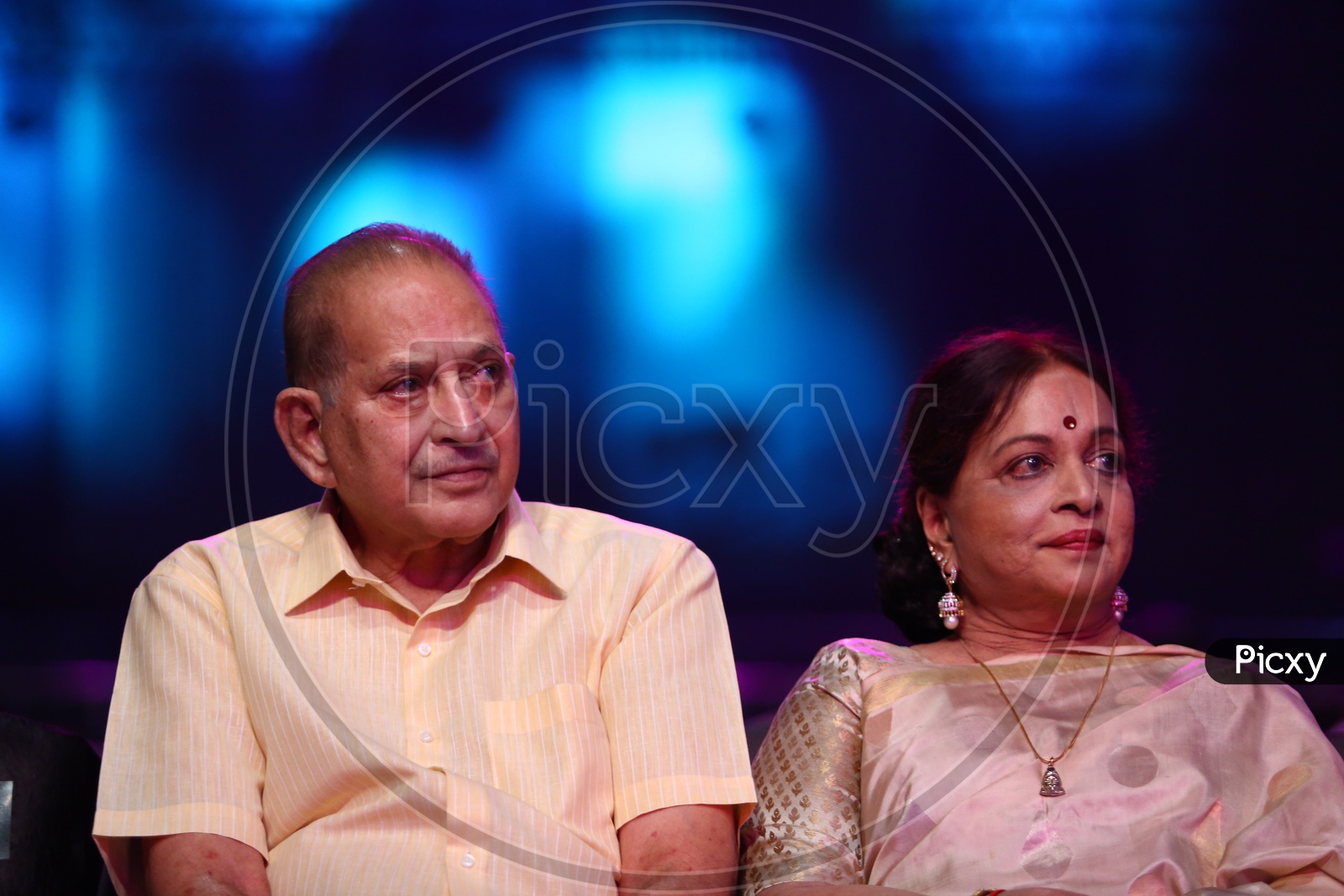 Actor Krishna And Vijaya Nirmala During Film Fare Awards