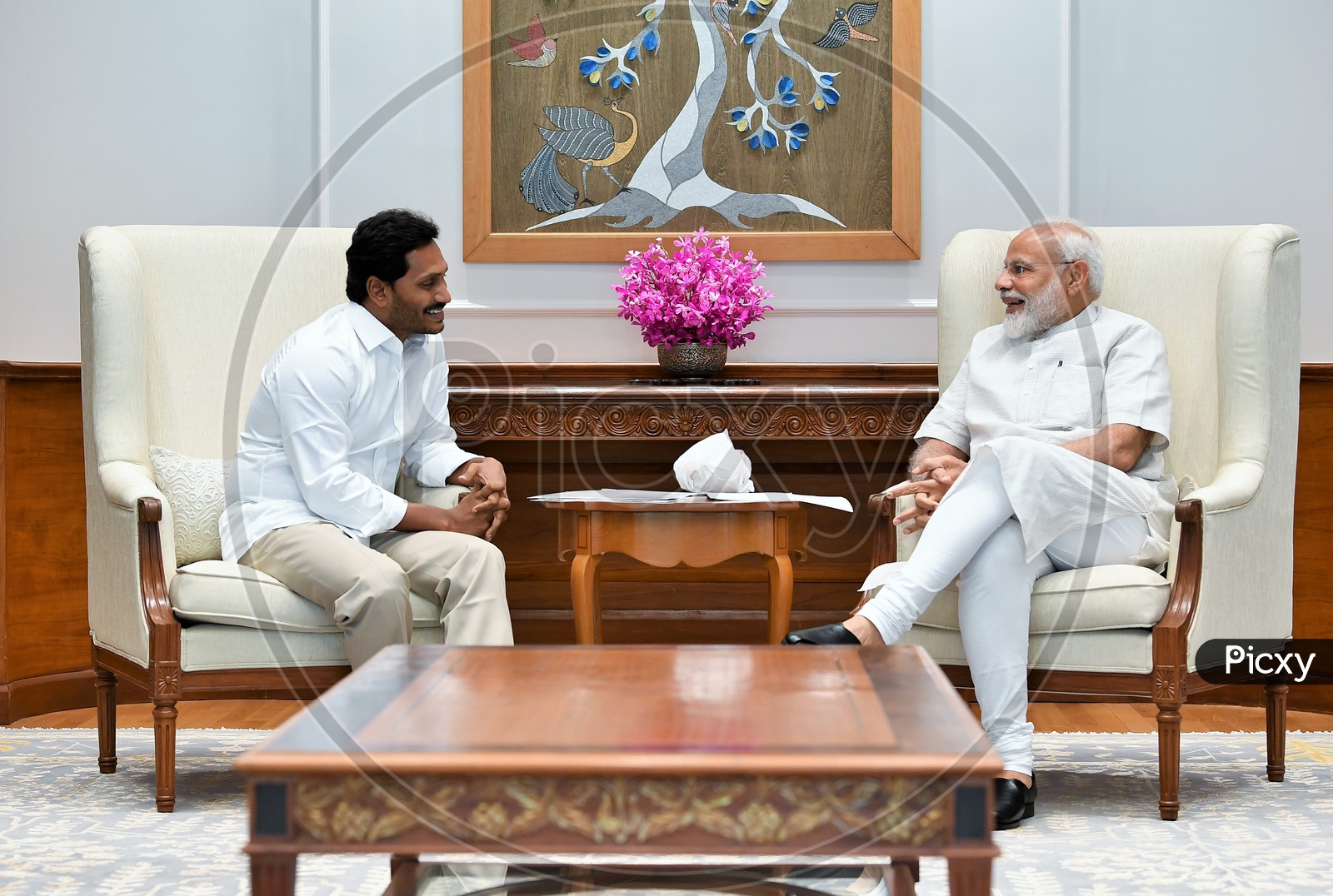 AP CM YS Jagan Mohan Reddy having a conversation with PM Narendra Modi