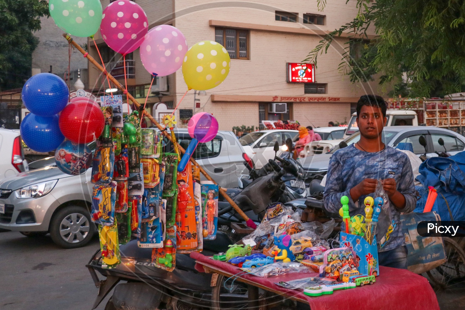 Vendor Selling Toys At a Road Side Stall