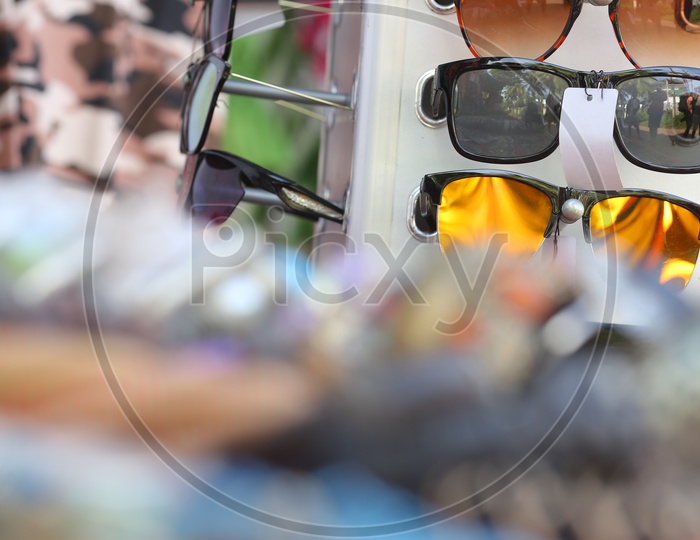 Sun Glasses Or Shades In a vendor Stall