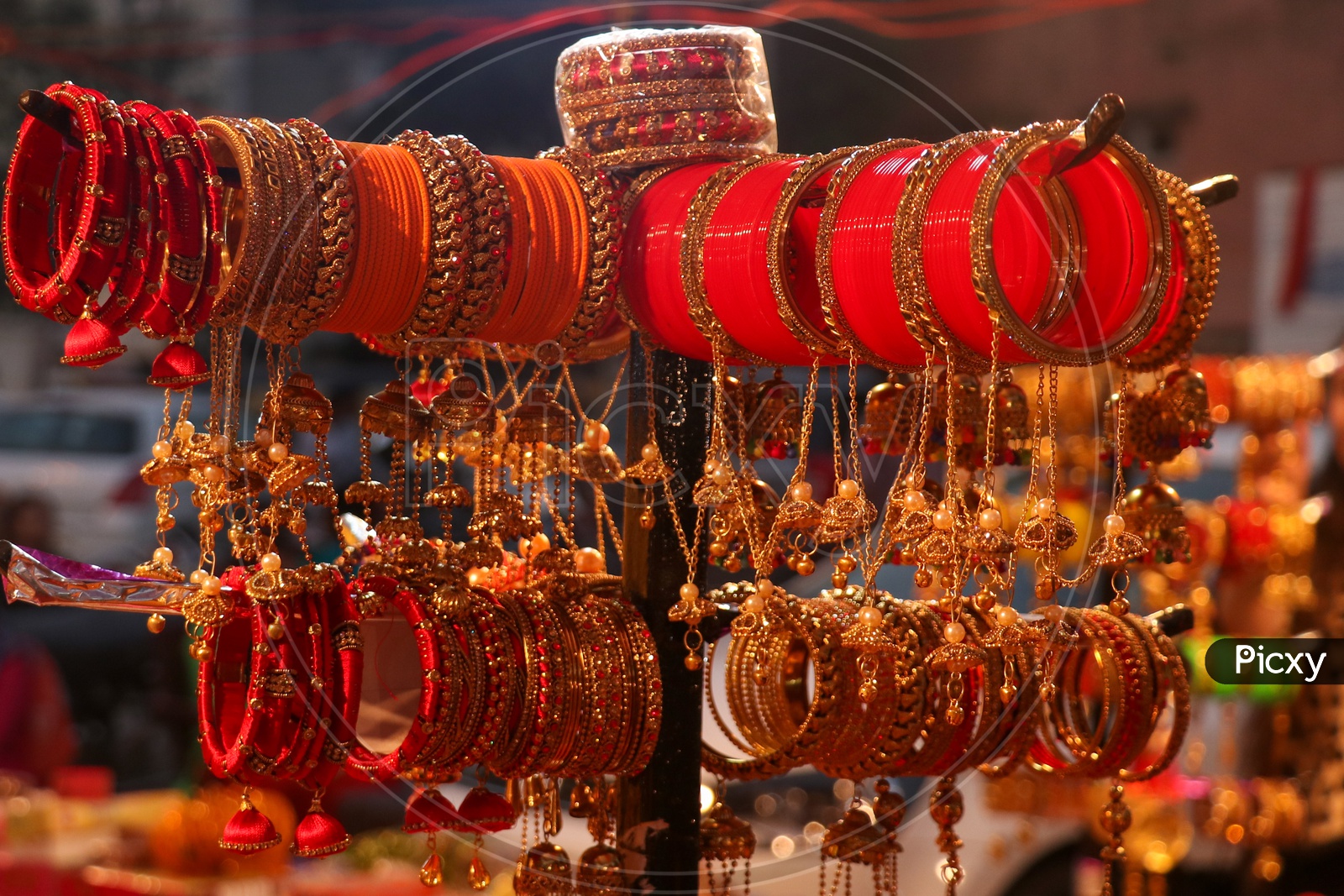 Bangles And  Jewelery Stalls  During Festival Season