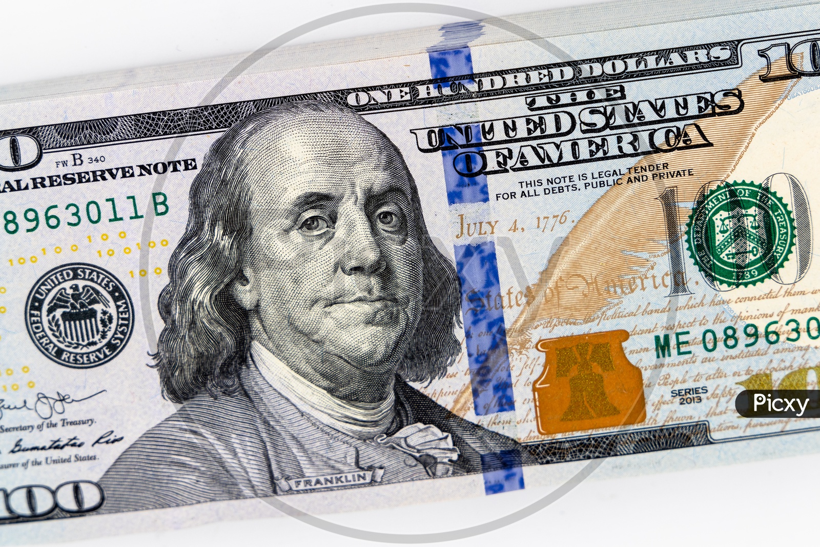Benjamin Franklin  On US 100 Dollar Bill Or Currency Note