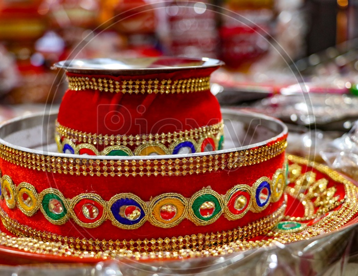 Designed Bowls For  Indian Traditional Festivals Selling At Shops