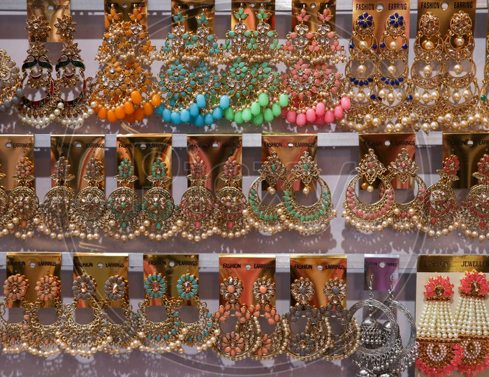Ear Tops Or Rings In Display At a Stall