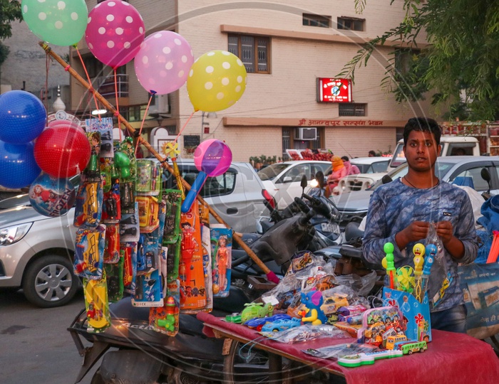 Vendor Selling Toys At a Road Side Stall