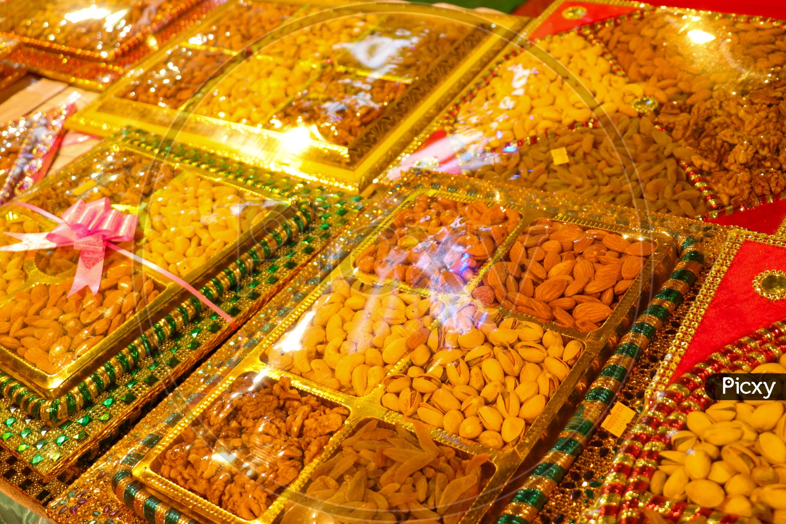 Display of dry fruits gift packages