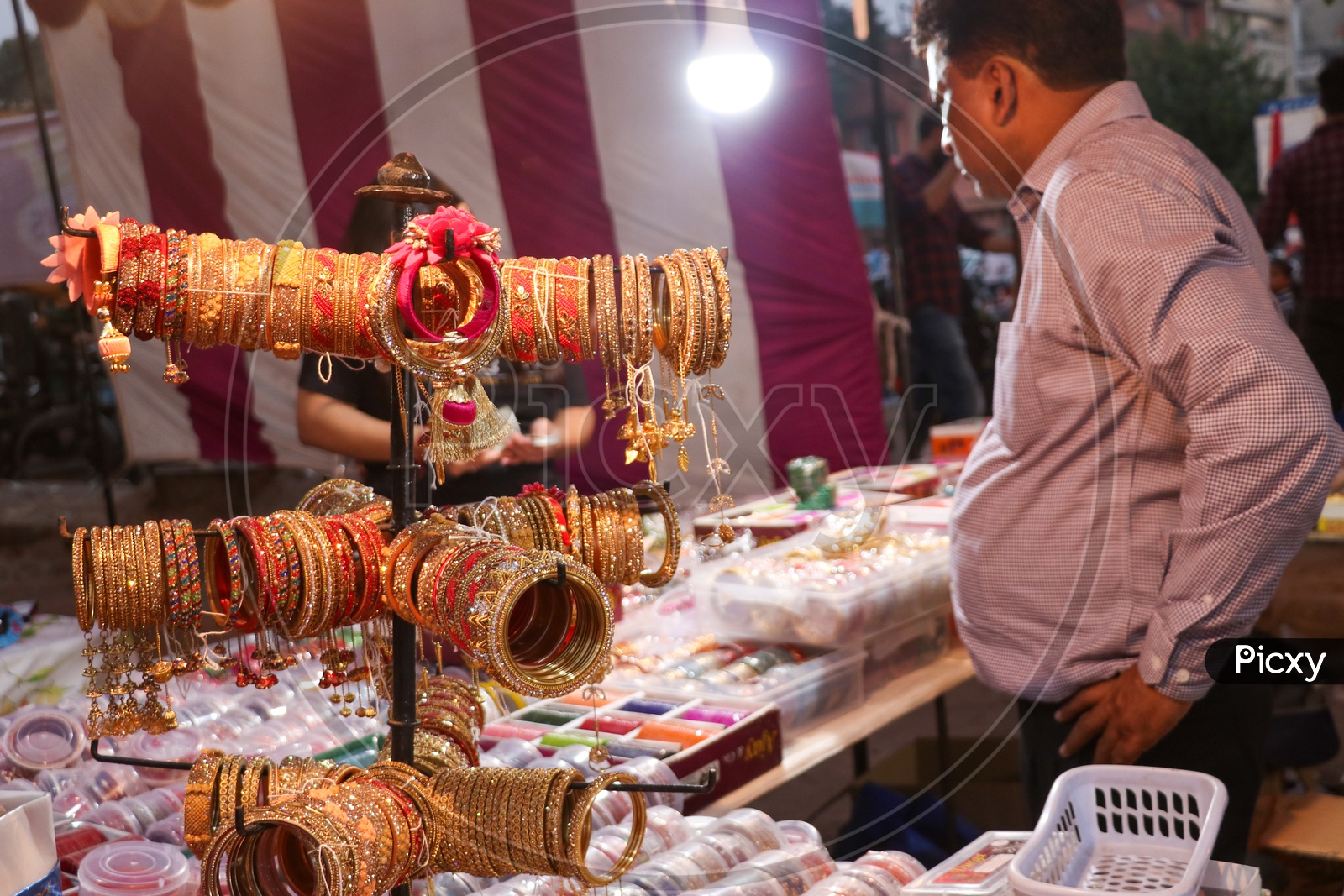 Bangles And  Jewelery Stalls  During Festival Season