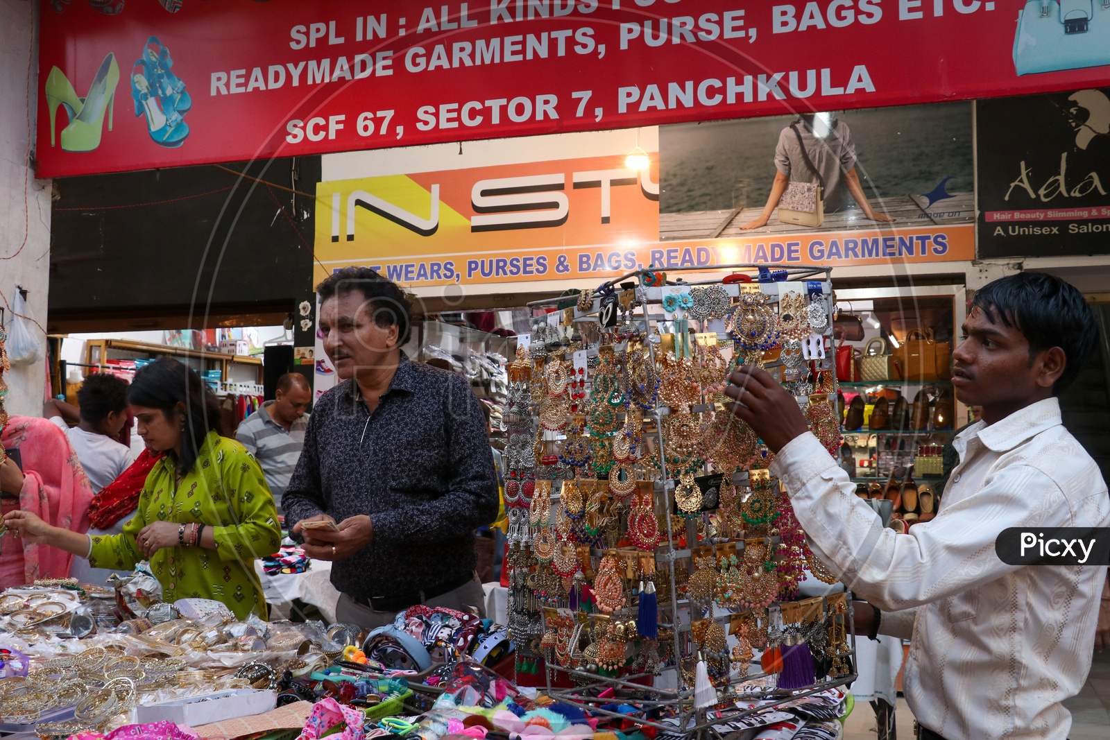 A street vendor selling artificial jewellery