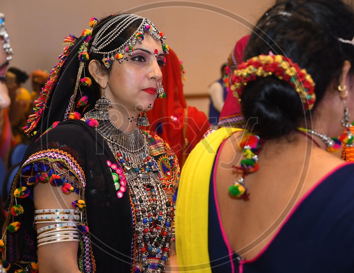 Beautiful Indian Woman At Garba Dandiya Raas Event