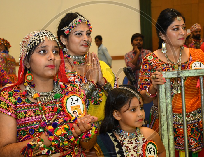 Indian Young Girls At Dhandiya Dance Event