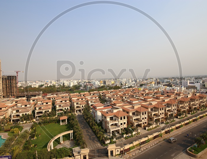 Aerial View Of Aditya  Empress Heights  With Apartment6 Buildings