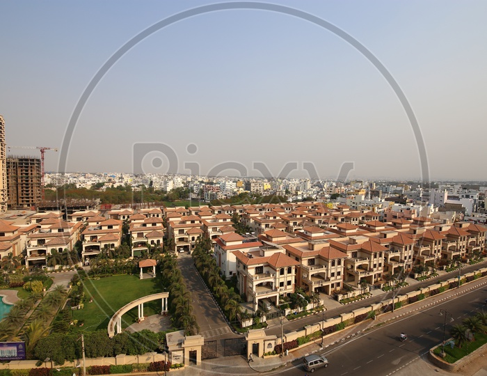 Aerial View Of Aditya  Empress Heights  With Apartment6 Buildings