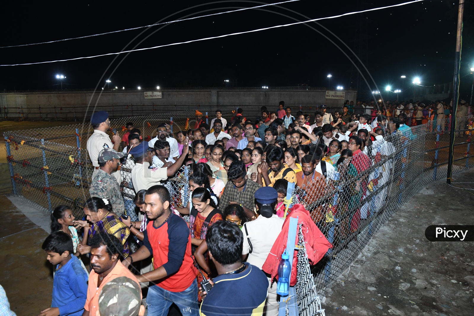 Exodus of Crowd  of Indian Hindu Devotees Waiting For Goddess Kanaka Durga Darshan in Queue  Lines At  Vijayawada