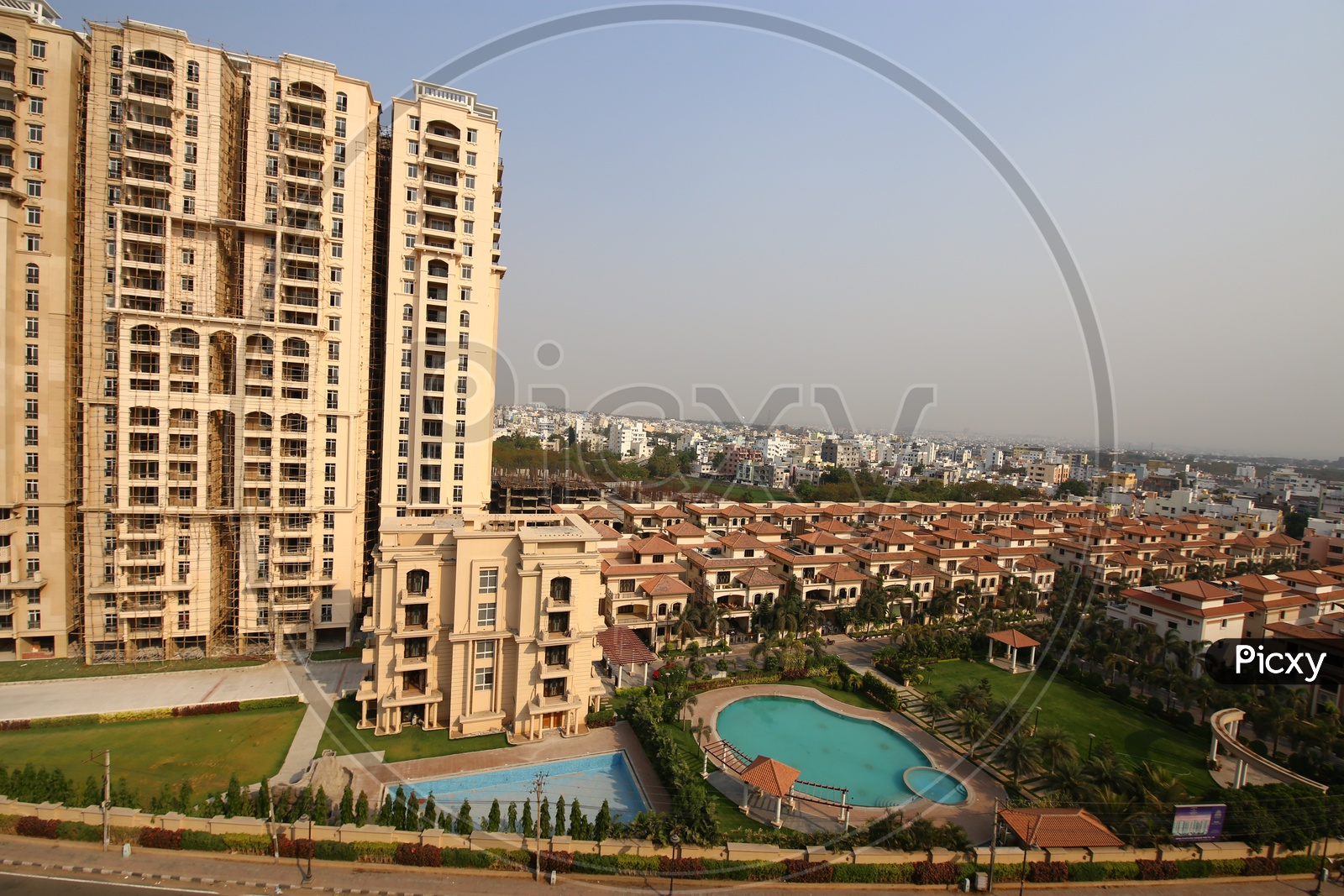 Image of Aerial View Of Aditya Empress Heights With Apartment6 BuildingsER247525Picxy