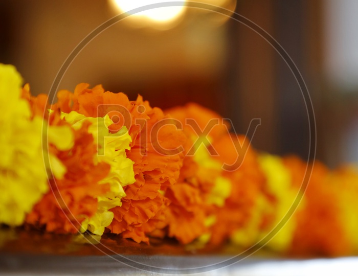 Indian Hindu Wedding Decoration With Fresh Flowers