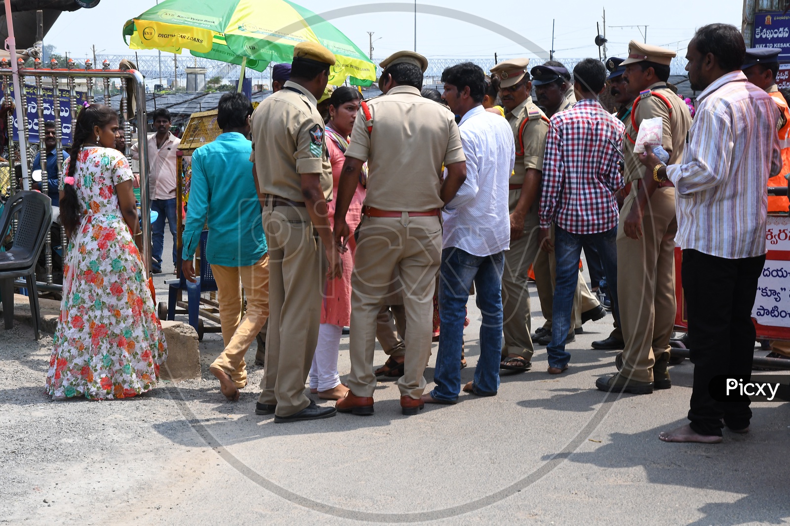 AP Police Controlling the Crowd at Kanaka Durga Temple