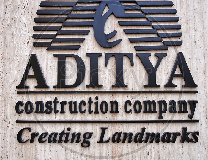 Aditya Construction Company  Name Board With Logo