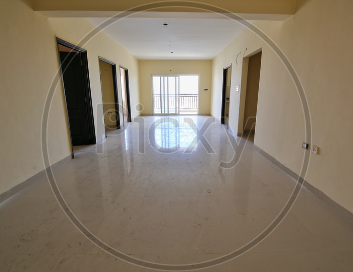 Interior Of an New Residential Apartment  With Corridor