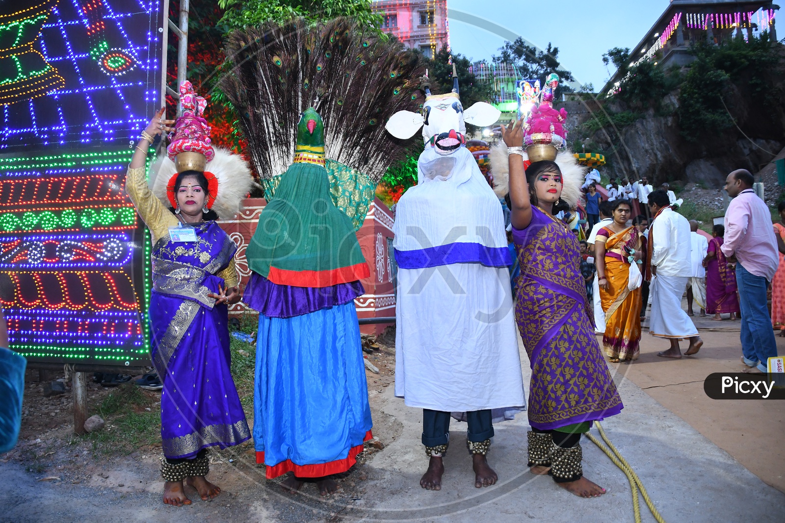 Indian Traditional Folk Artist At Hindu Goddess Procession