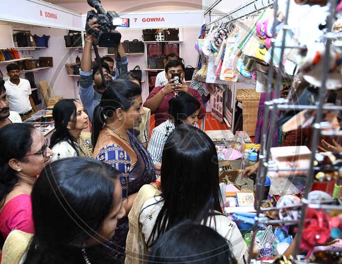 APIIC Chief and Nagari MLA RK Roja in the women accessories stall
