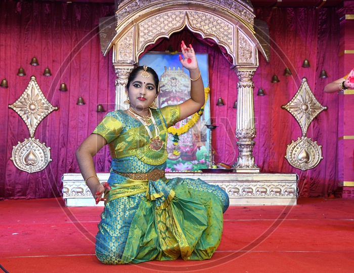 Indian Dancer girl performing a traditional dance