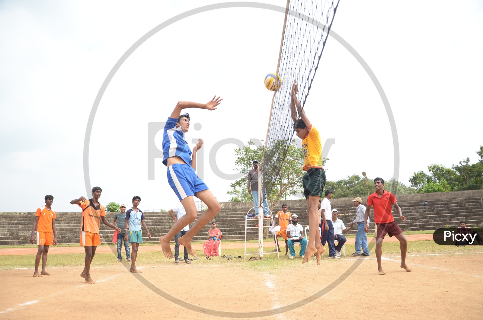 Indian School Boys during a Volley Ball Tournament