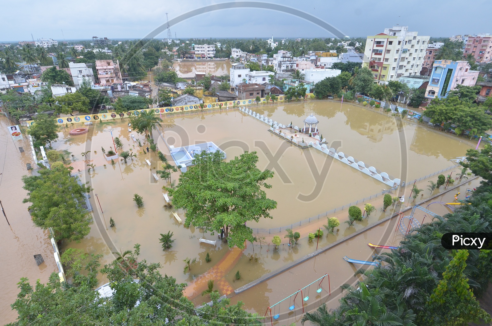 A Flooded Park in Eluru