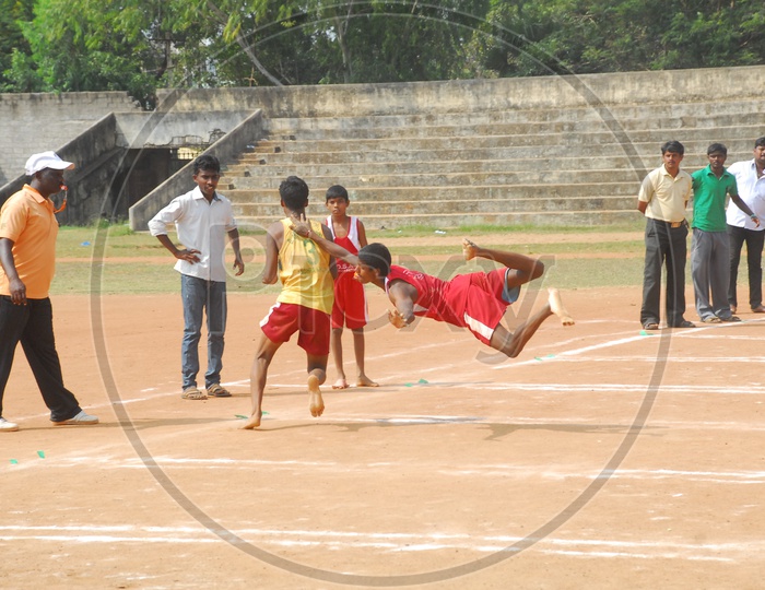 Indian college boys during a Kabaddi Game