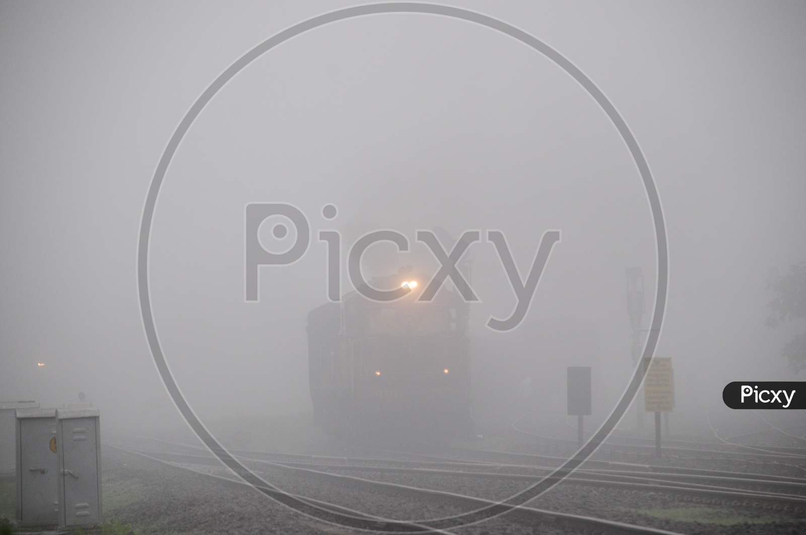 A Train during foggy morning