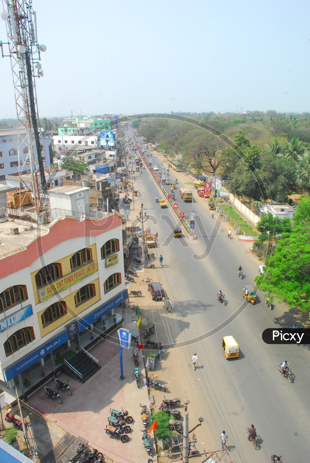 Aerial view of Vijayawada Road