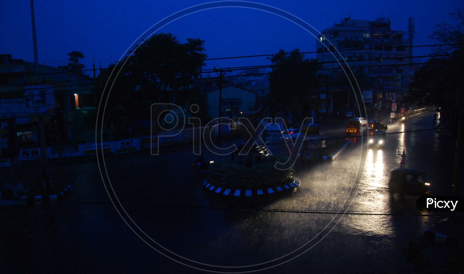 A Vijayawada Road Junction during heavy rains