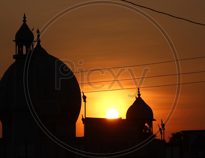 Sunset hues over a Mosque in Vijayawada