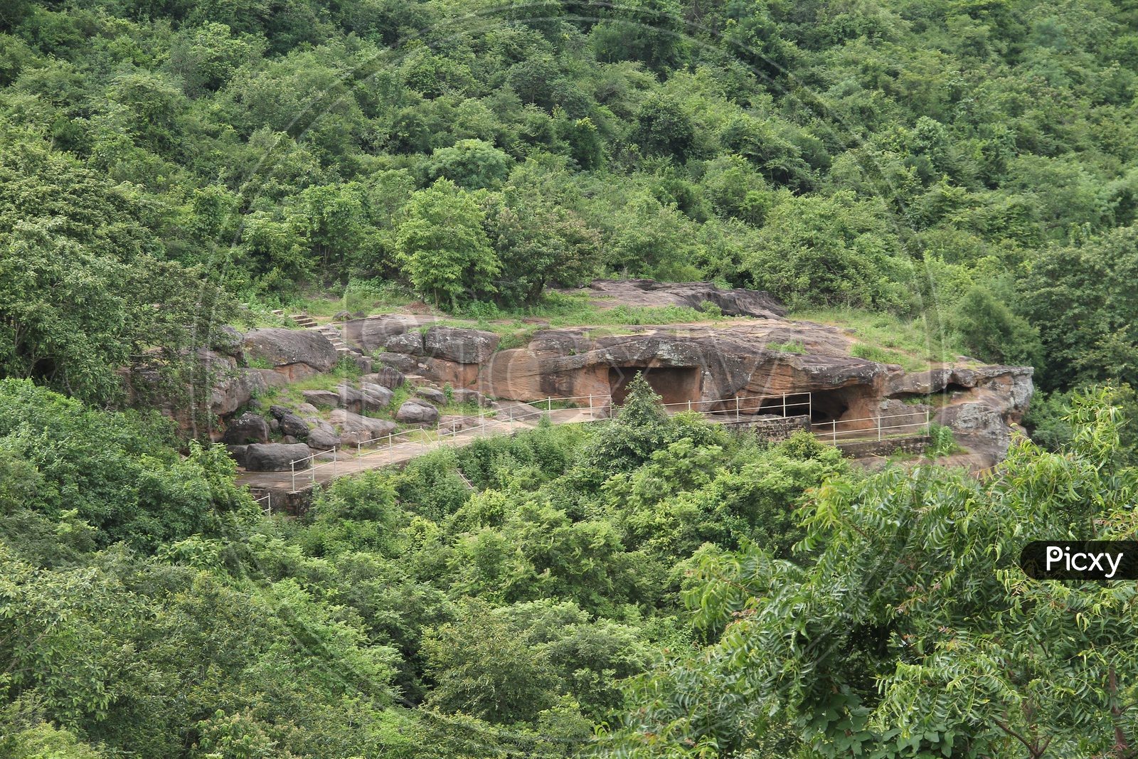 Aerial view of Guntupalli Caves