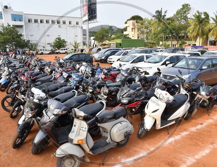 Vehicles Parked in a ground