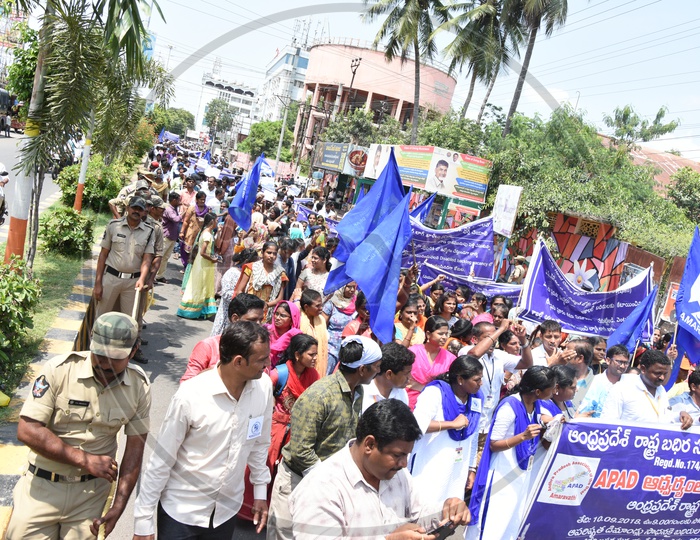 Deaf unions in AP Protesting