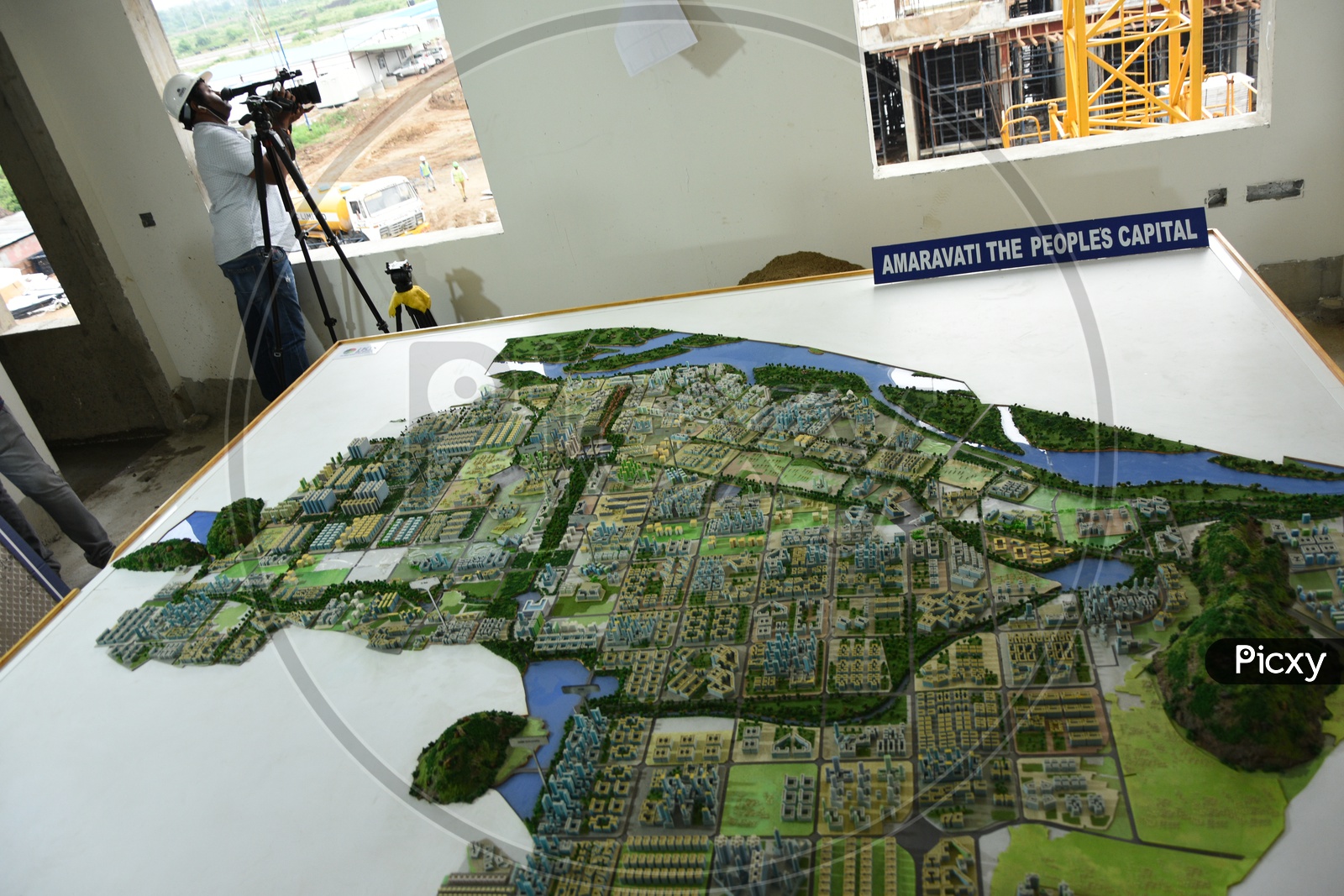 Image Of Andhra Pradesh Capital Amaravati Master Plan Models Displayed ...