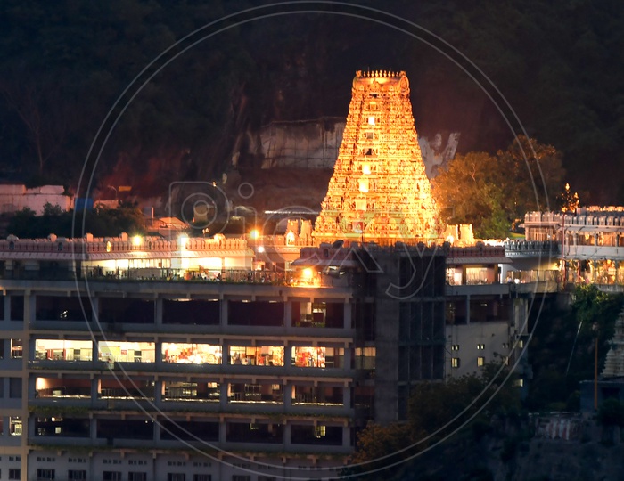 Vijayawada City View With Temple Shrine
