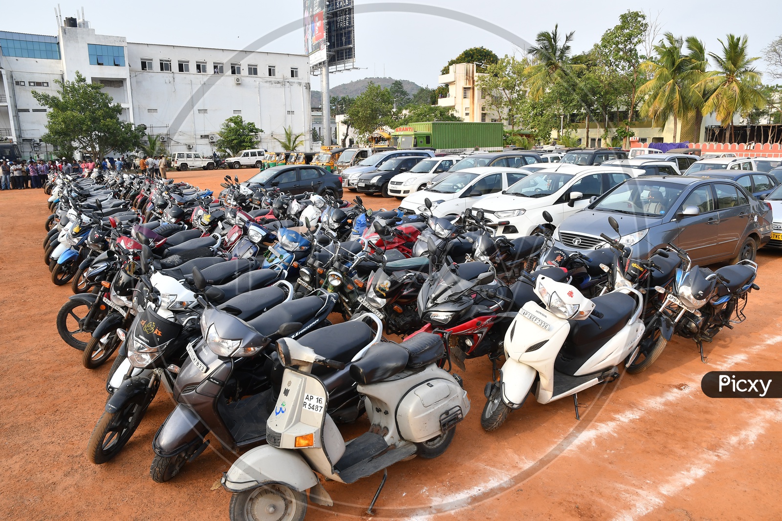 Vehicles Parked in a ground
