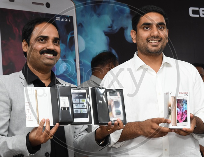 Celkon MD Y.Guru Launching New Mobiles with AP IT Minister Nara Lokesh, 21st July 2017