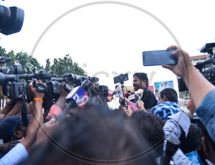 Revanth Reddy Anumula,MP,Malkajgiri speaks to media at pragathi bhawan after being arrested by Telangana State Policeon 21st October,2019